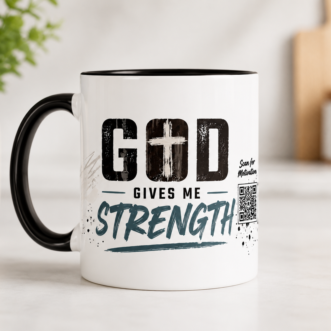 God Gives Me Strength mug front