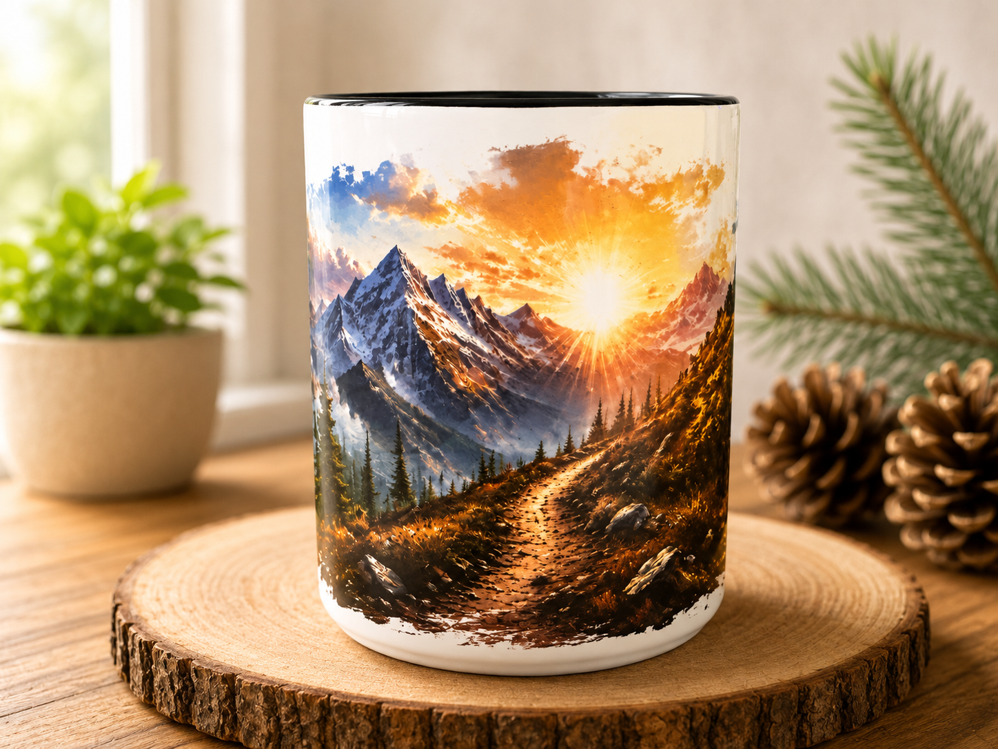 Take the Hike mug end view